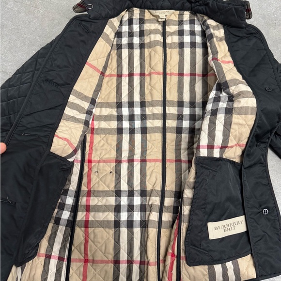 Burberry Black Quilted Jacket with original Check Lining. Like new - Picture 6 of 7